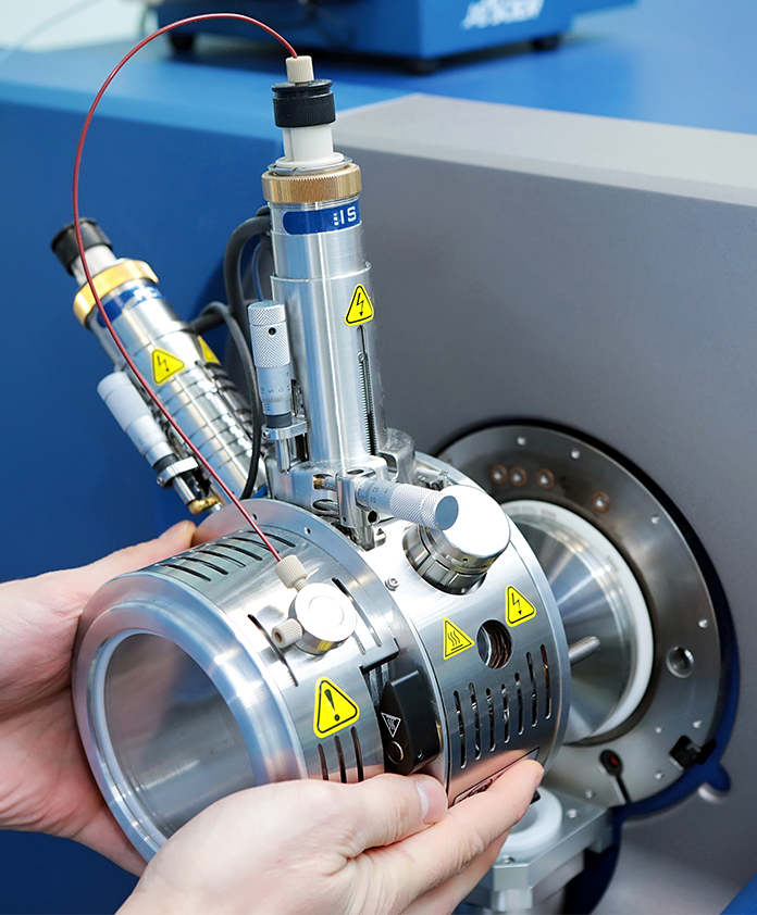 LCMS machine being serviced